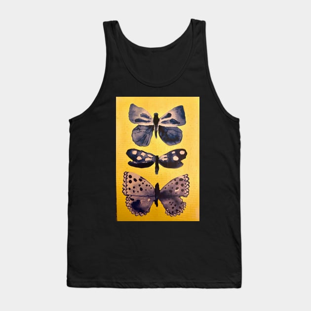 Butterfly Art With Yellow Background Tank Top by courtneylgraben